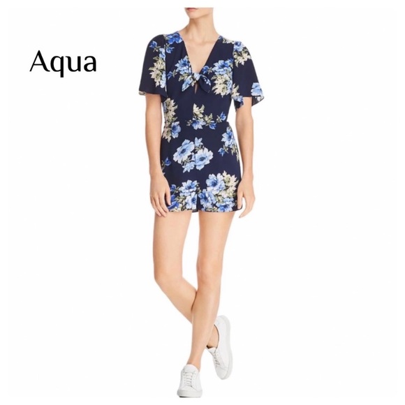 Aqua Pants - ❤️Aqua navy floral romper